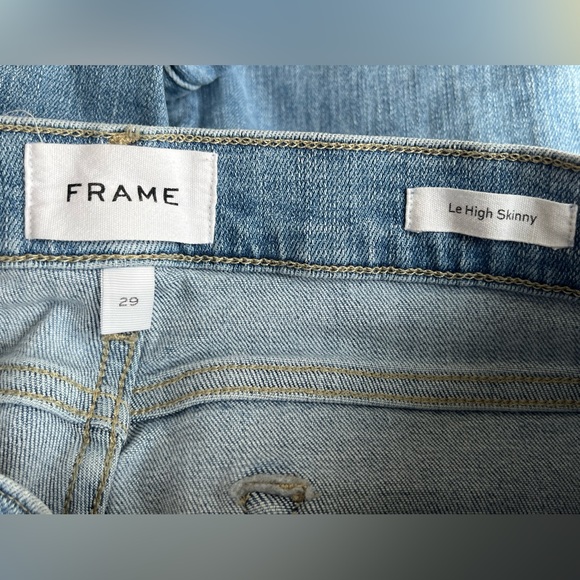 FRAME Le High Skinny Jeans- Light Wash- Distressed- Size 29 - Picture 5 of 6